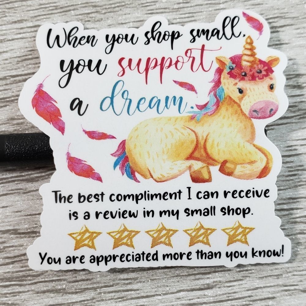8/$20 1.5" Thank You Stickers 50ct Labels Unicorn Design